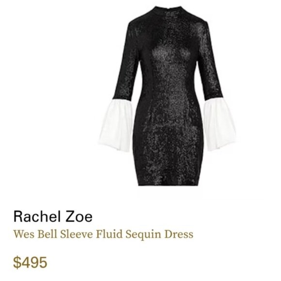Rachel Zoe Wes Sequin Dress in Black Size 12 - Picture 3 of 11